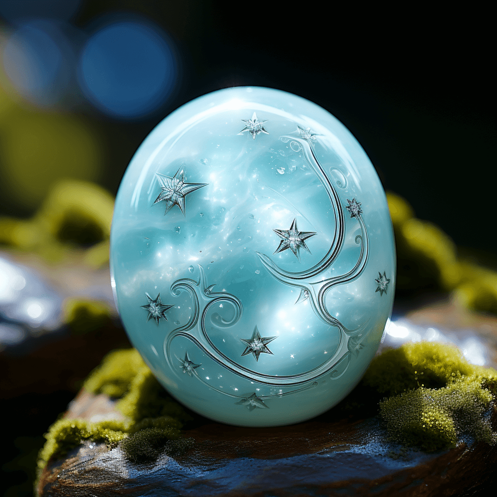 Larimar Stone with Astrological Signs