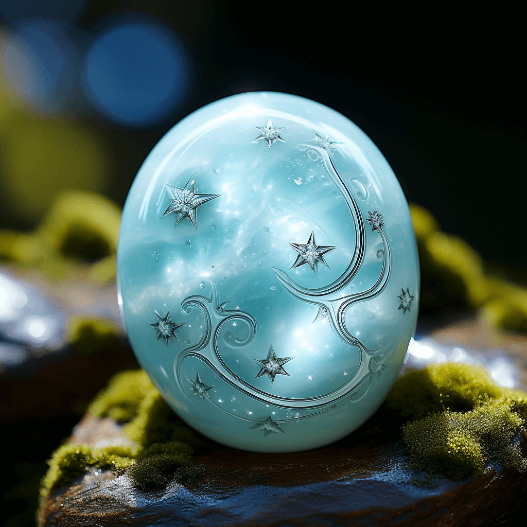 Larimar Stone with Astrological Signs Larimar Stone with Astrological Signs
