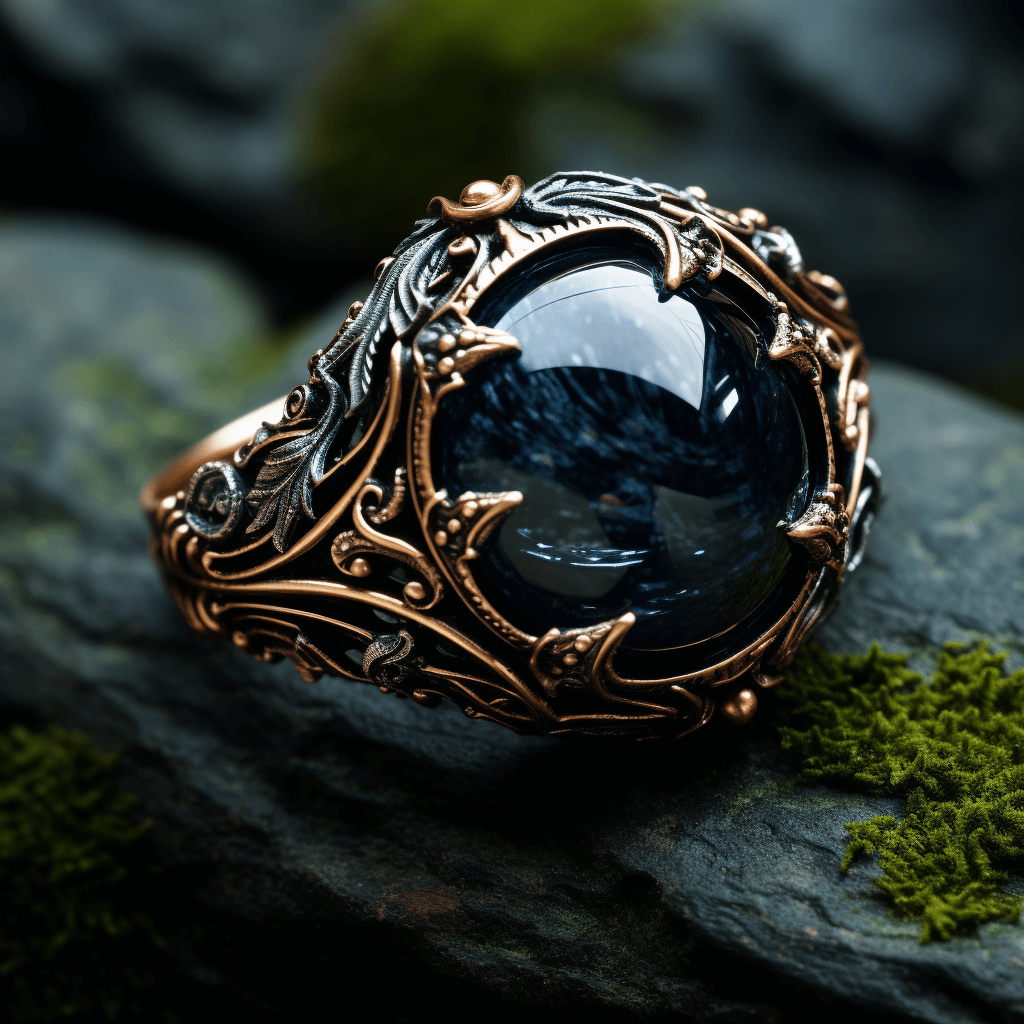 Obsidian Jewelry Ring