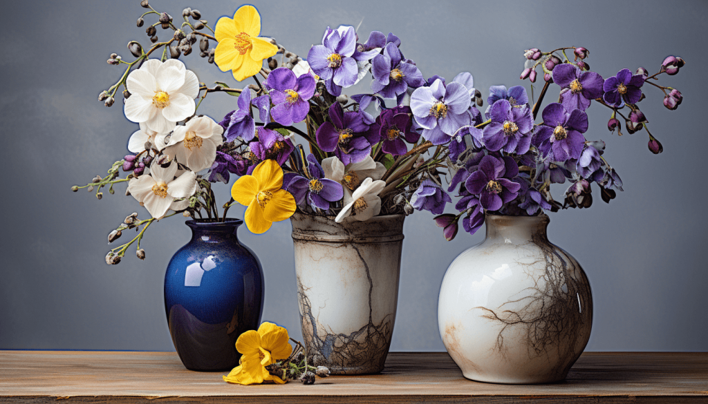 Primrose and Violet Flowers