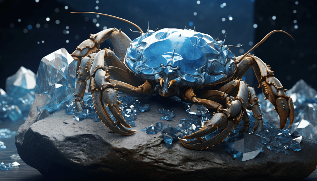 Scorpio Zodiac with Crystals and Ore