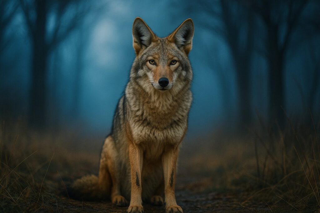 mystical-coyote-spirit-animal-in-forest-symbolism